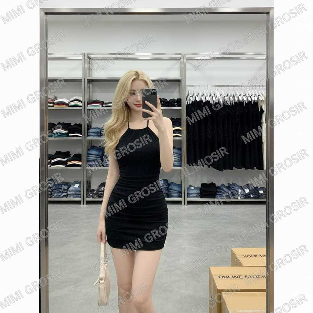 HOT DEALS LAGI PROMO Dress tali leher wanita sexy Korean style//Mini dress cewek seksi//Fashion club
