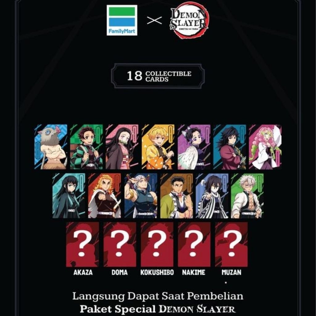 Family Mart x Demon Slayer Official Card (Free Top Loader dan Inner sleeve)
