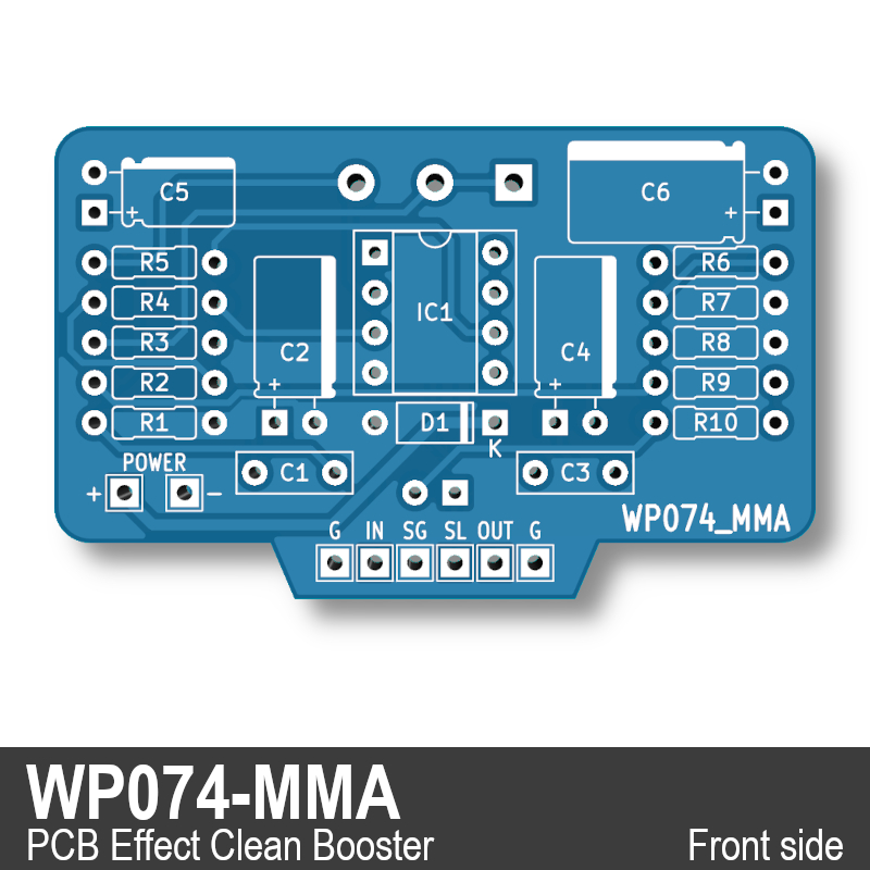 PCB Efek Preamp | WP074_MMA based on MXR Micro Amp 1590B