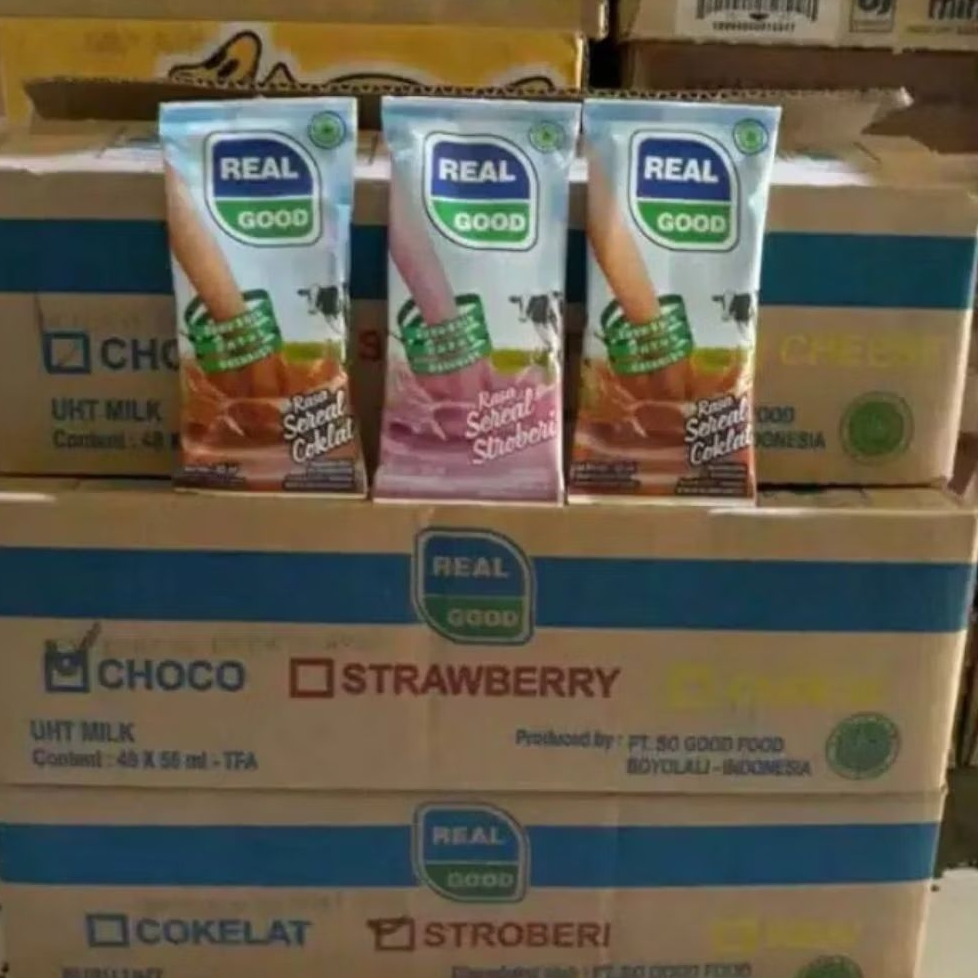 Susu realgood UHT bantal 1 dus isi 60 pcs x 50ml