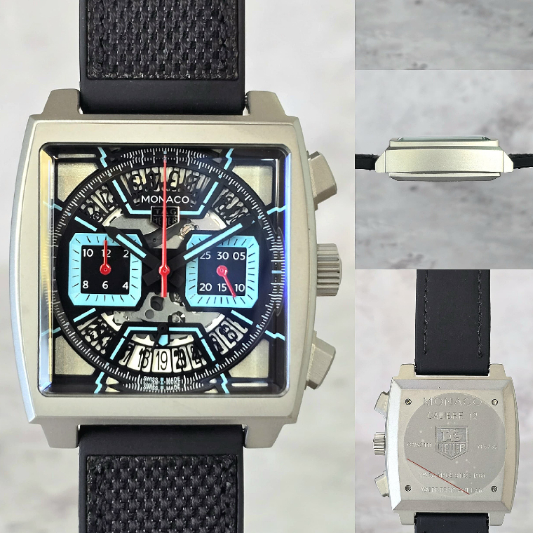 Tag H*u*r Monaco Call12 Skeleton Jam Tangan Quartz
