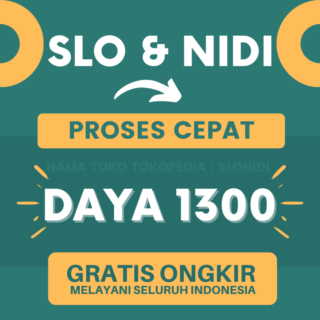 SLO NIDI PLN SATU PAKET  DAYA  1300 UNTUK PASANG BARU LISTRIK