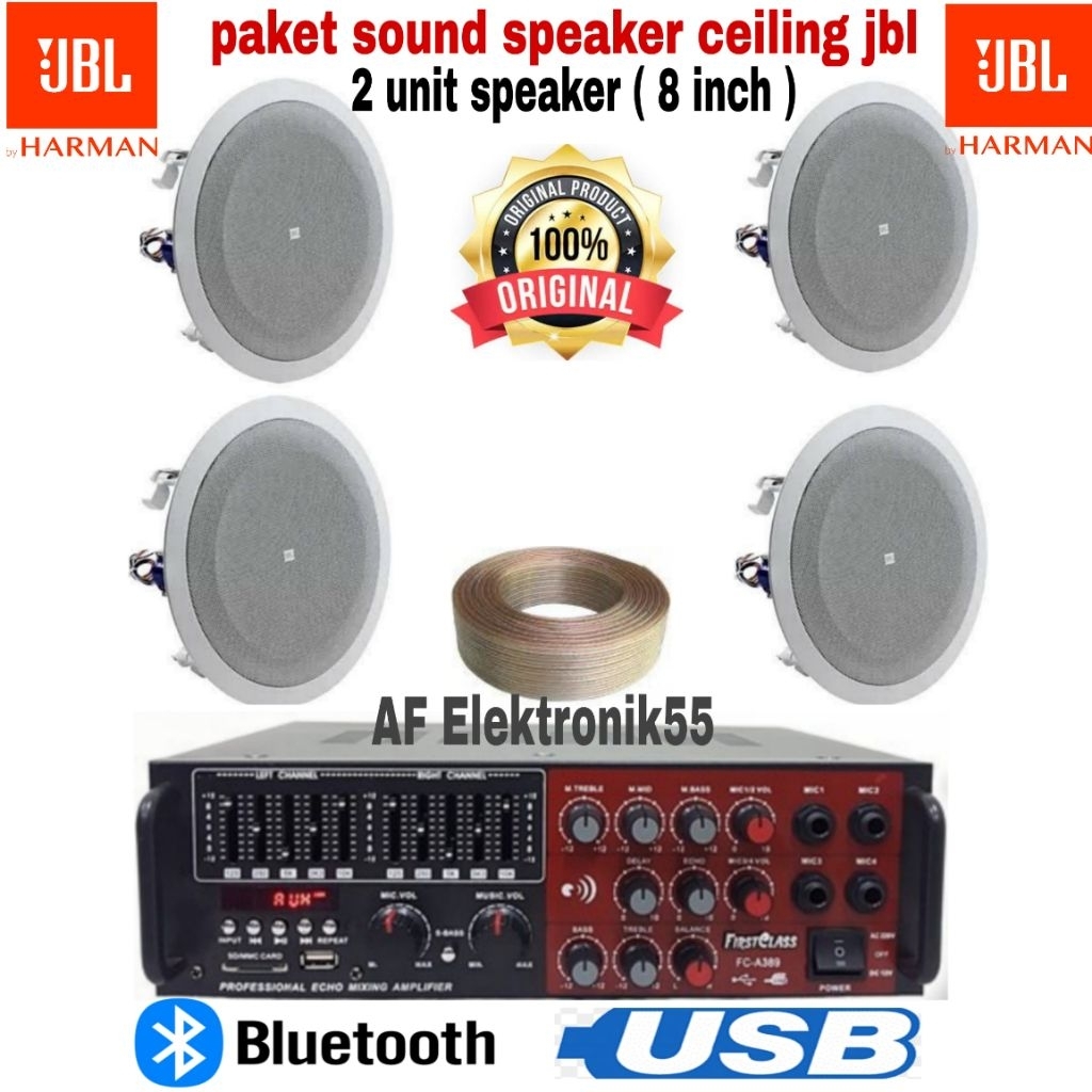 Paket Speaker Ceiling JBL 4 Unit Speaker ( 8 Inch ) Original