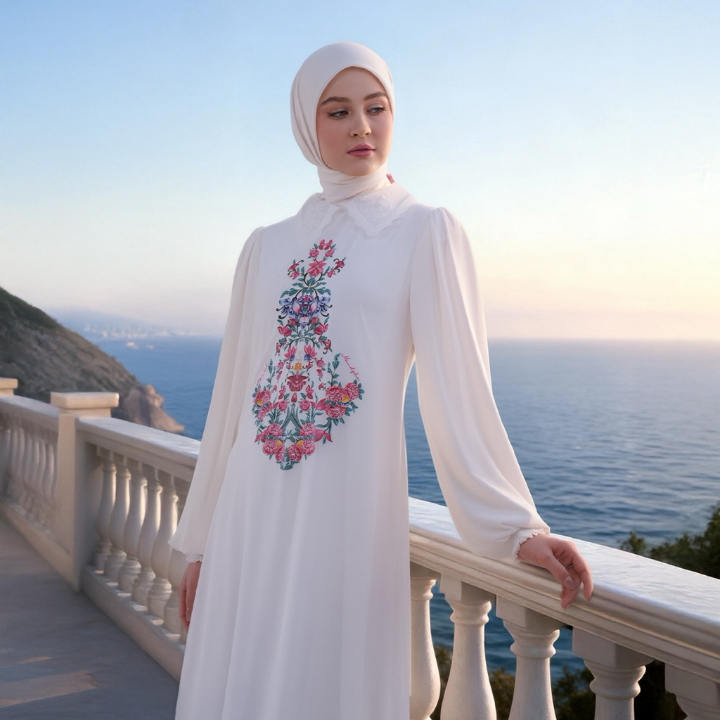 Mandjha Raya Collection Livvy Dress White by Ivan Gunawan - Gamis Original by Ivan Gunawan