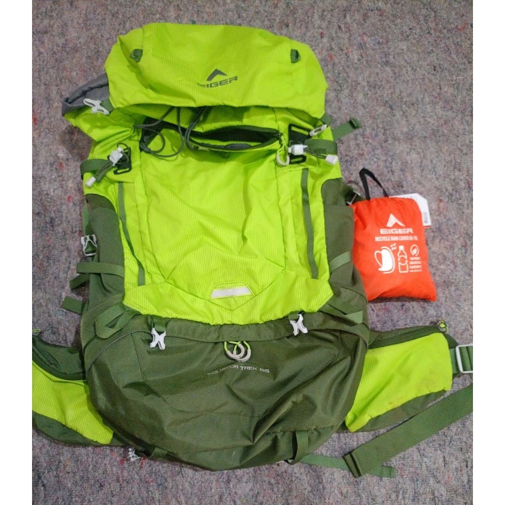 Preloved E*ger equator trek 65L lime
