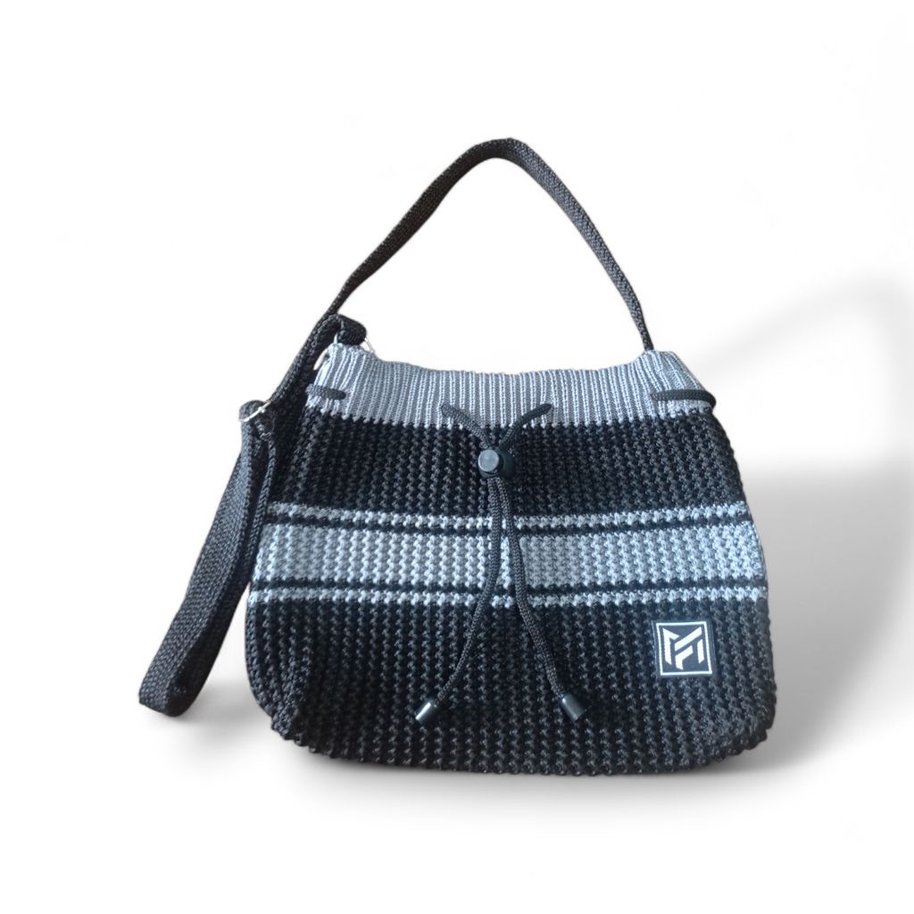 Tas Rajut Wanita Muat Hp dan Dompet Model Serut MF Selempang terbaru