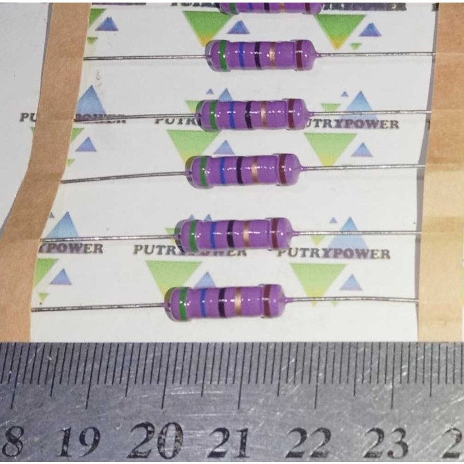 UNGU 56R  2W 1% METAL FILM kaki tembaga resistor 56r  2watt  56 ohm 2 w 2 watt 1 persen  56 r 2w