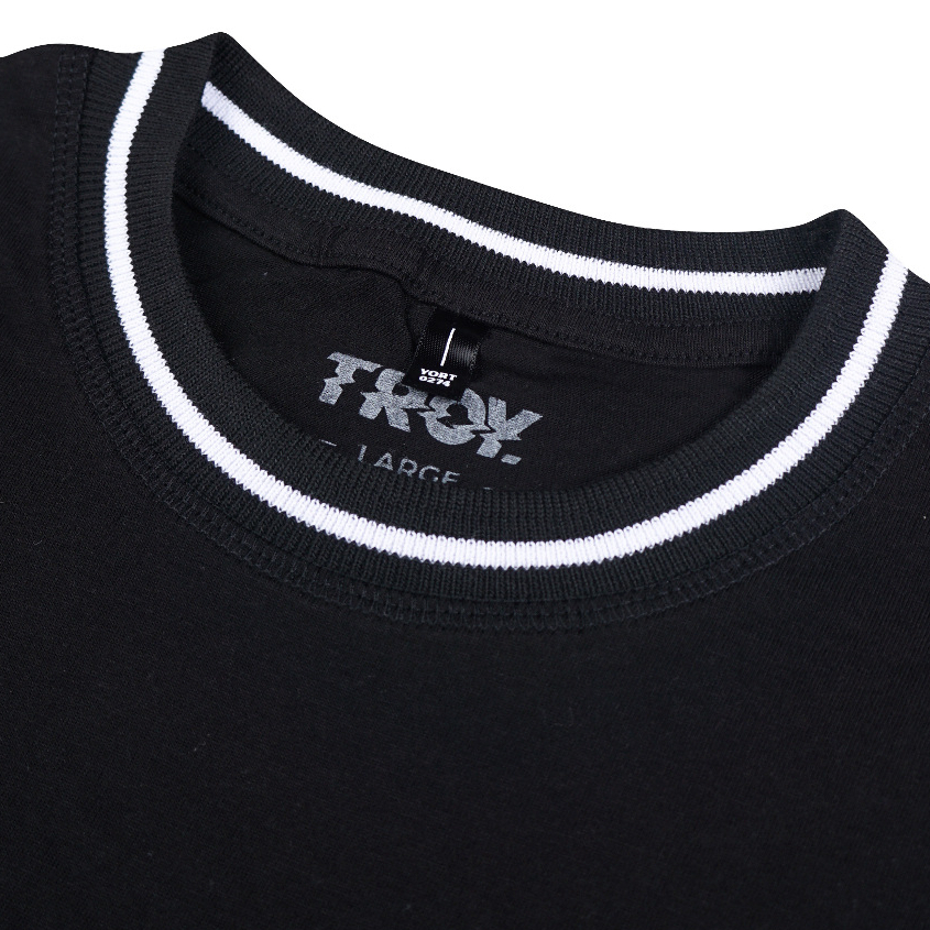 Troy Company Neck Stripe Tshirt Black Alive - Kaos Lengan Pendek Kaos Hitam KST 3326-2B1W
