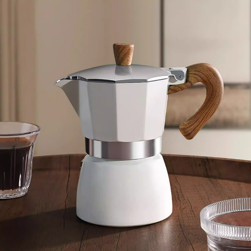 Moka Pot Espresso Pot Mokapot Kompor Listrik Set Moka Coffee Pot Teko Kopi Moka Pot Hitam Putih Set 