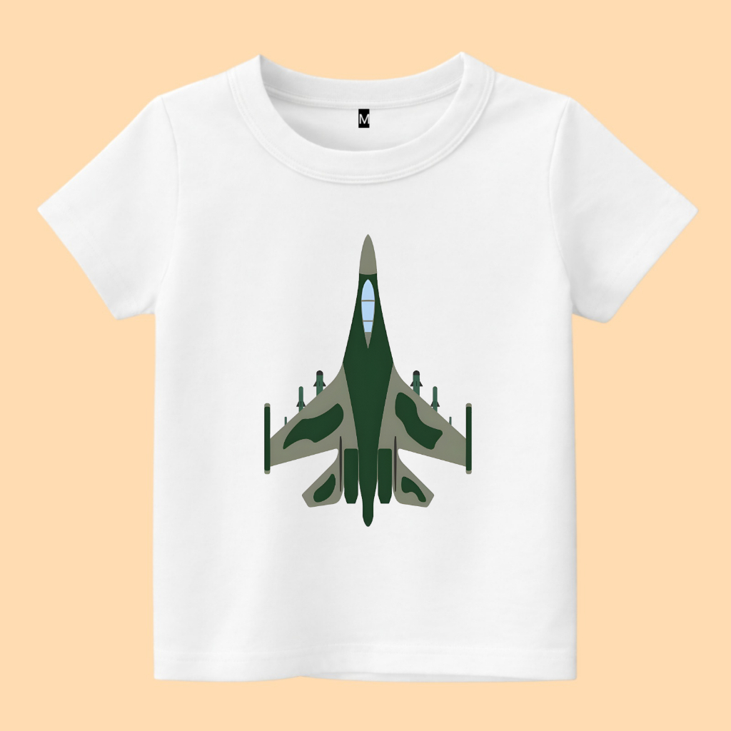 Baju kaos anak pesawat jet kartun