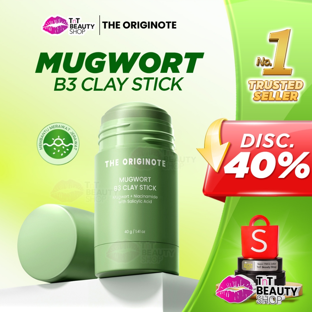 The Originote Mugwort B3 Clay Stick Mask - Masker Wajah Mugwort Acne Calm | TnT Beauty Shop