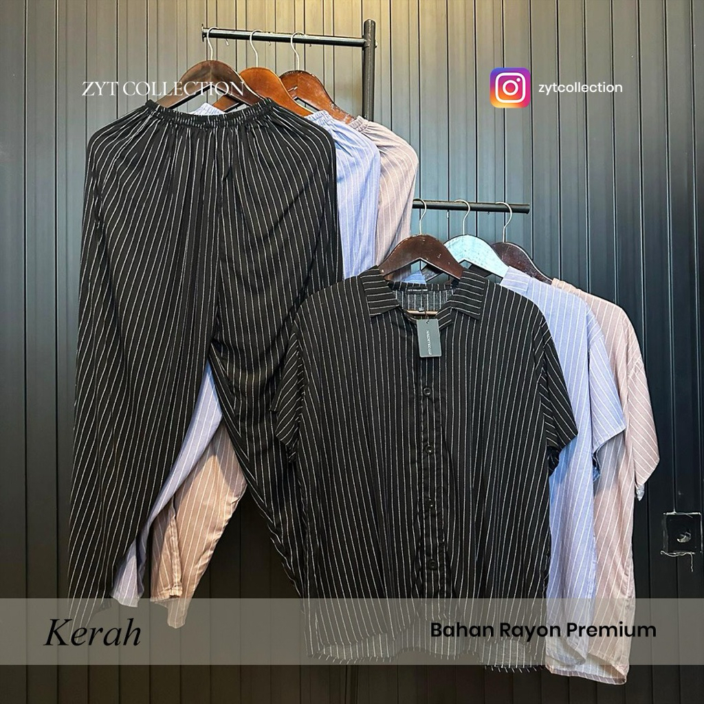 ZYT - Set Piyama Salur Premium Rayon Piyama Busui Bumil Friendly Sleepwear Set Baju Tidur Wanita Mot