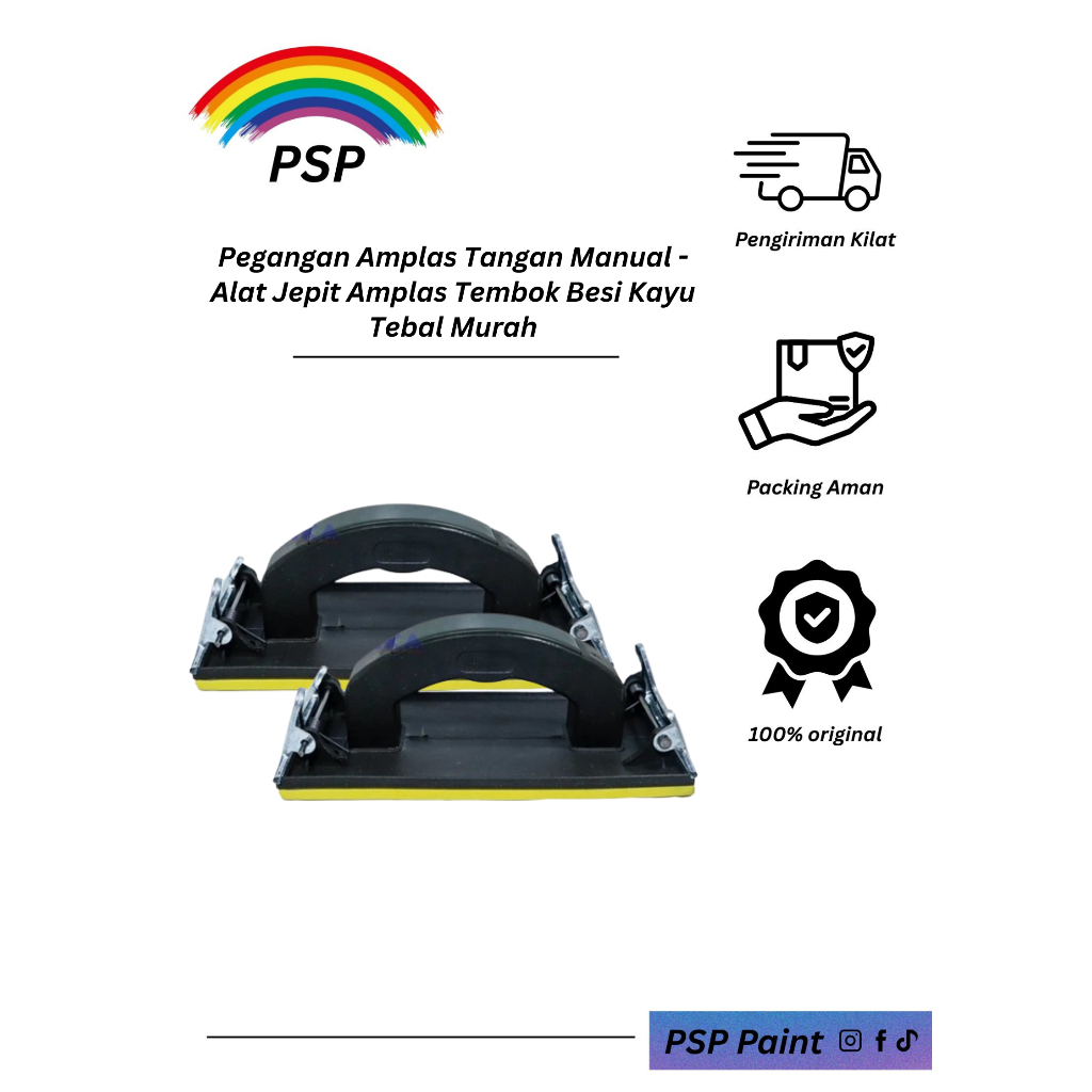 Pegangan Amplas Tangan Manual - Alat Jepit Amplas Tembok Besi Kayu Tebal Murah