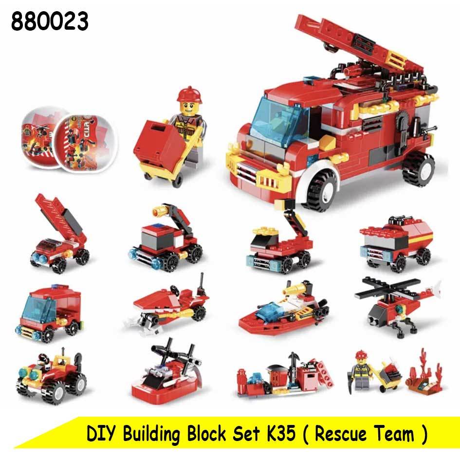DIY Mainan Edukasi Anak Lego Block Brick Minicraft Rescue Surprise Eggs