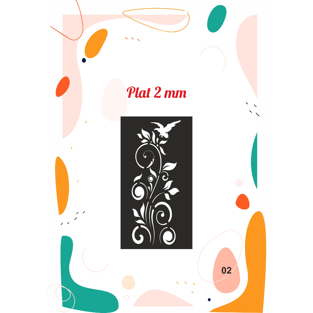Laser Plat Pagar, Ornamen Pagar, Krawangan, Plat Cnc, Plat Cutting, CNC Laser Cutting, type 02