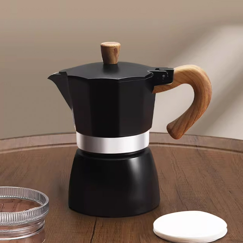 Moka Pot Espresso Pot Mokapot Kompor Listrik Set 150ml/300ml Moka Coffee Pot Teko Kopi Moka Pot Hita