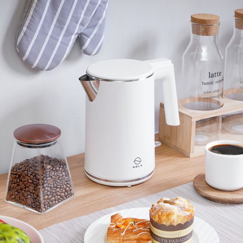 KELS 1 Ltr Teko Listrik Double Wall Kettle Listrik 800W Stainless Steel