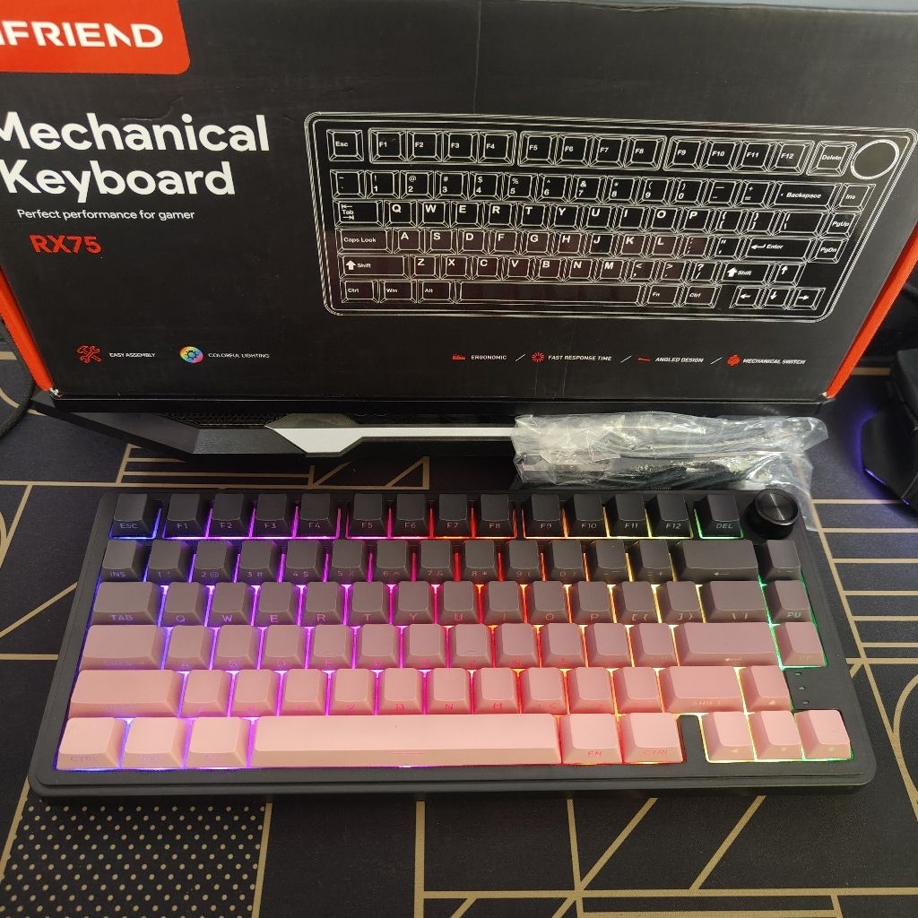 ZIFRIEND RX75 PRO / RX75PRO Wireless Mechanical Keyboard 75% Layout RGB 3-5Pin Hot swap - Gradient B