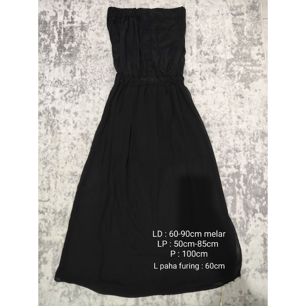 Preloved Dress Kemben hitam