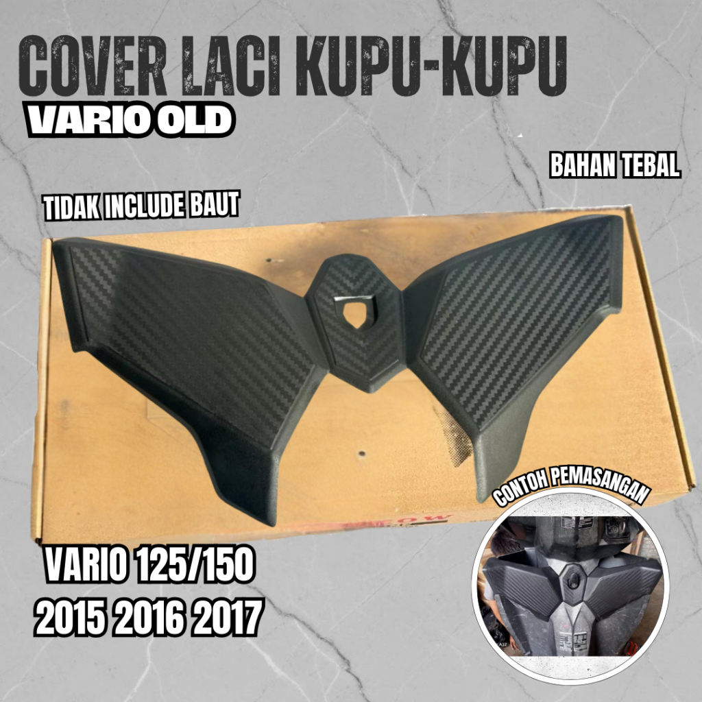 COVER RAK LACI MOTOR VARIO 125 150 OLD LED TAHUN 2015 2016 2017 COVER Dashbor depan MOTIF KARBON DAS