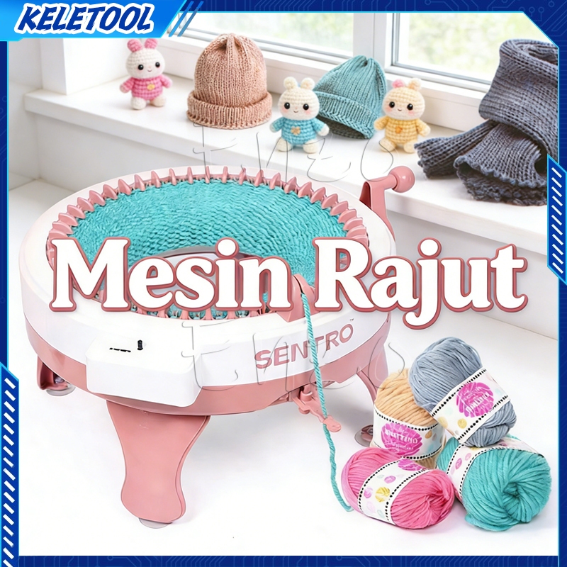 22/48 Knit Jarum Alat Mesin Rajut Otomatis Berputar Besar Datar DIY Engkol Tangan Tenun Penghitung C