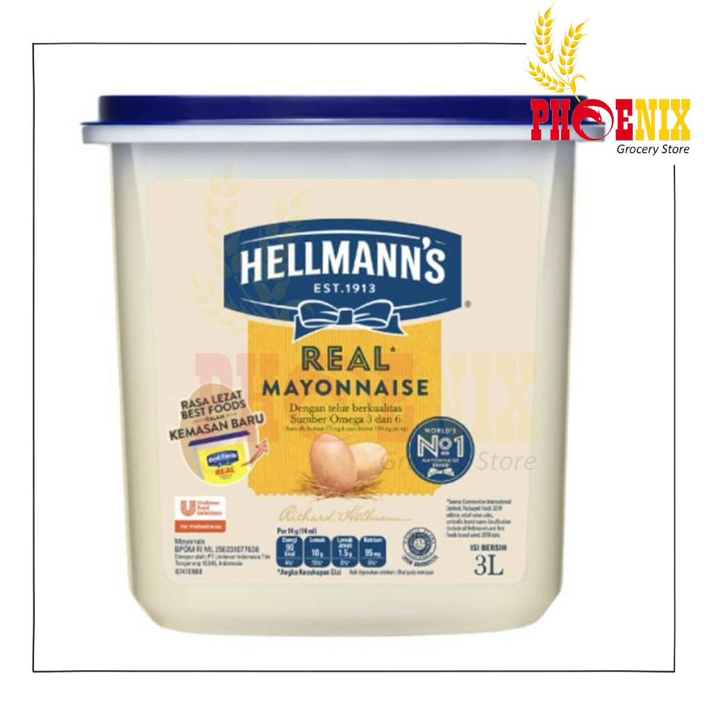 Hellmann's Real Mayonnaise Tub 3 L – Mayones Premium