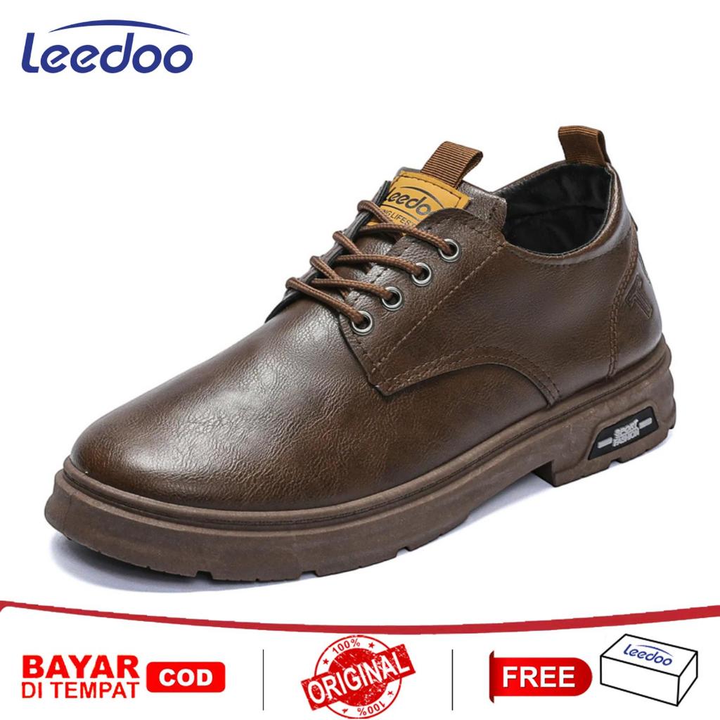 Leedoo Footwear - Sepatu Pantofel Cowok Sepatu Pria Casual Sepatu Formal Sepatu Kulit Kerja Sneakers