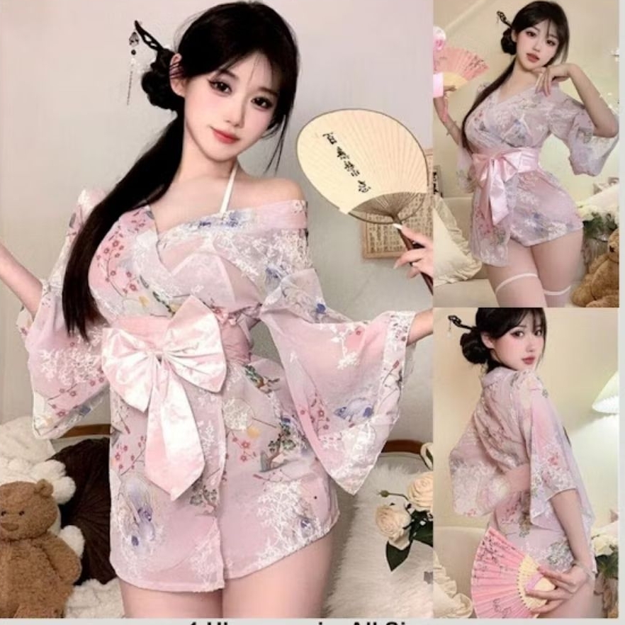 Lingerie Sexy Kimono Set Bikini Baju Tidur Wanita A1481PK