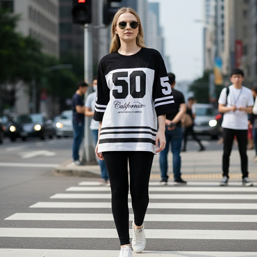CHLstore Kaos Oversize Wanita  Berangka "50"