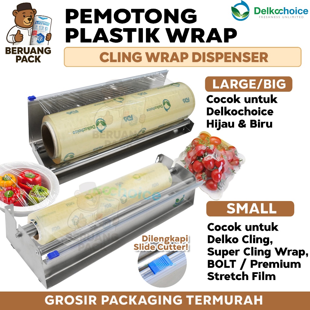 Cling Wrap Dispenser Alat Pemotong Plastik Wrapping Sliding Cutter  Makanan DELKOCHOICE