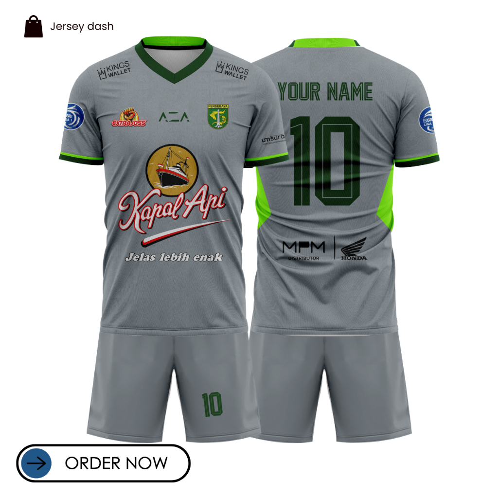 Jersey Bola Persebaya Away 23-24 Custom Nama