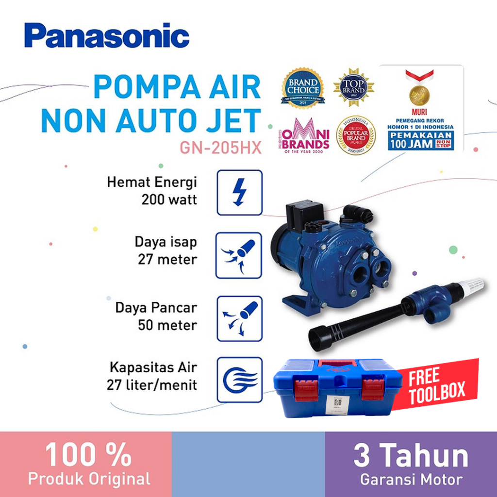 Panasonic GN-205HX-P - Pompa Sumur Dalam / Non Auto Jet Pump