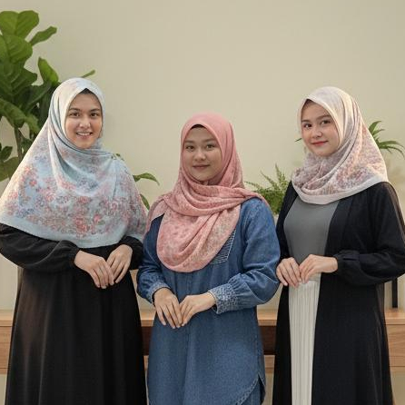 Hijab Motif Segi Empat Voal Premium - Azalia Series 01