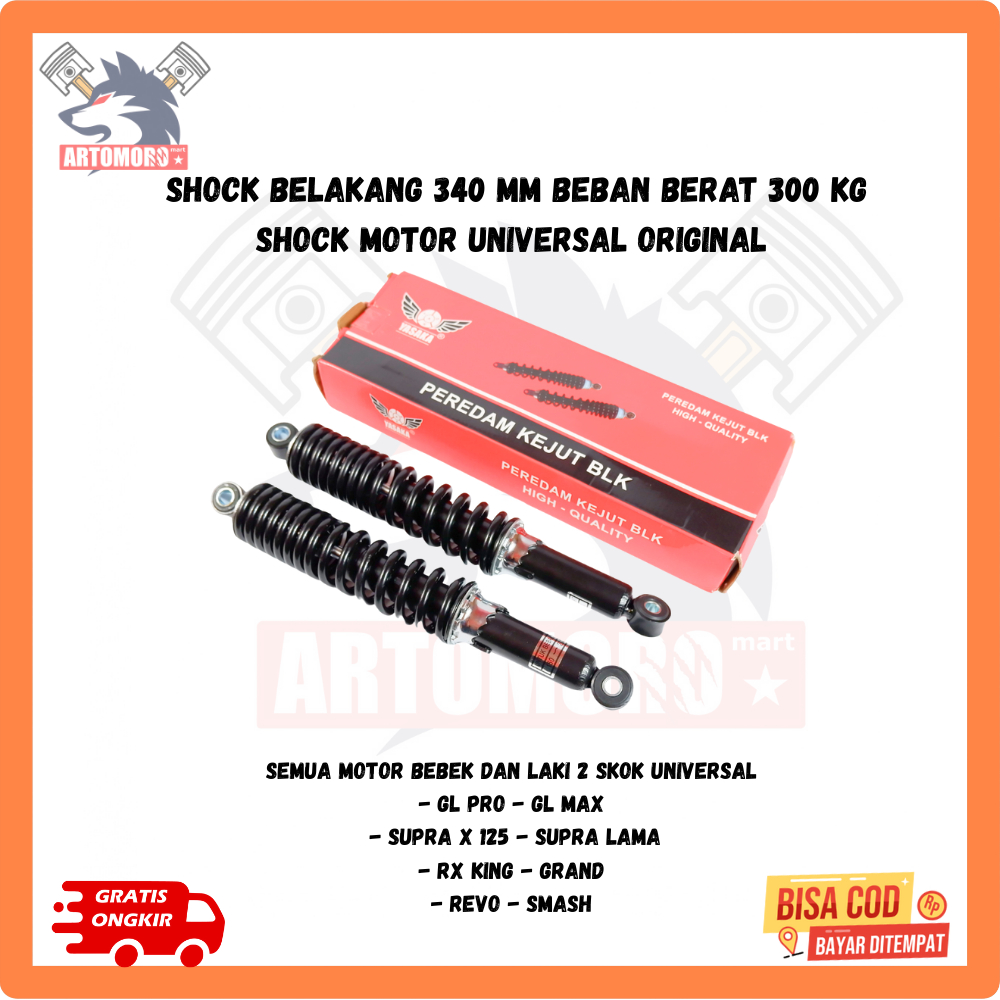 Ori Shock Belakang 340 MM Beban Berat 300 kg Supra 125 GL pro - Shock Motor universal Original