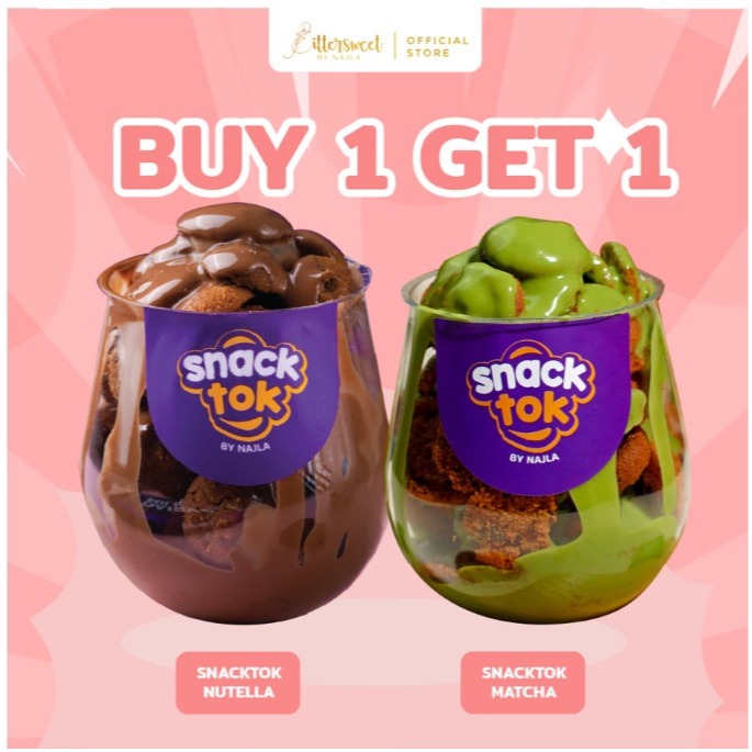 Bittersweet by Najla - bundling 2 Snacktok (Matcha + Nutella)