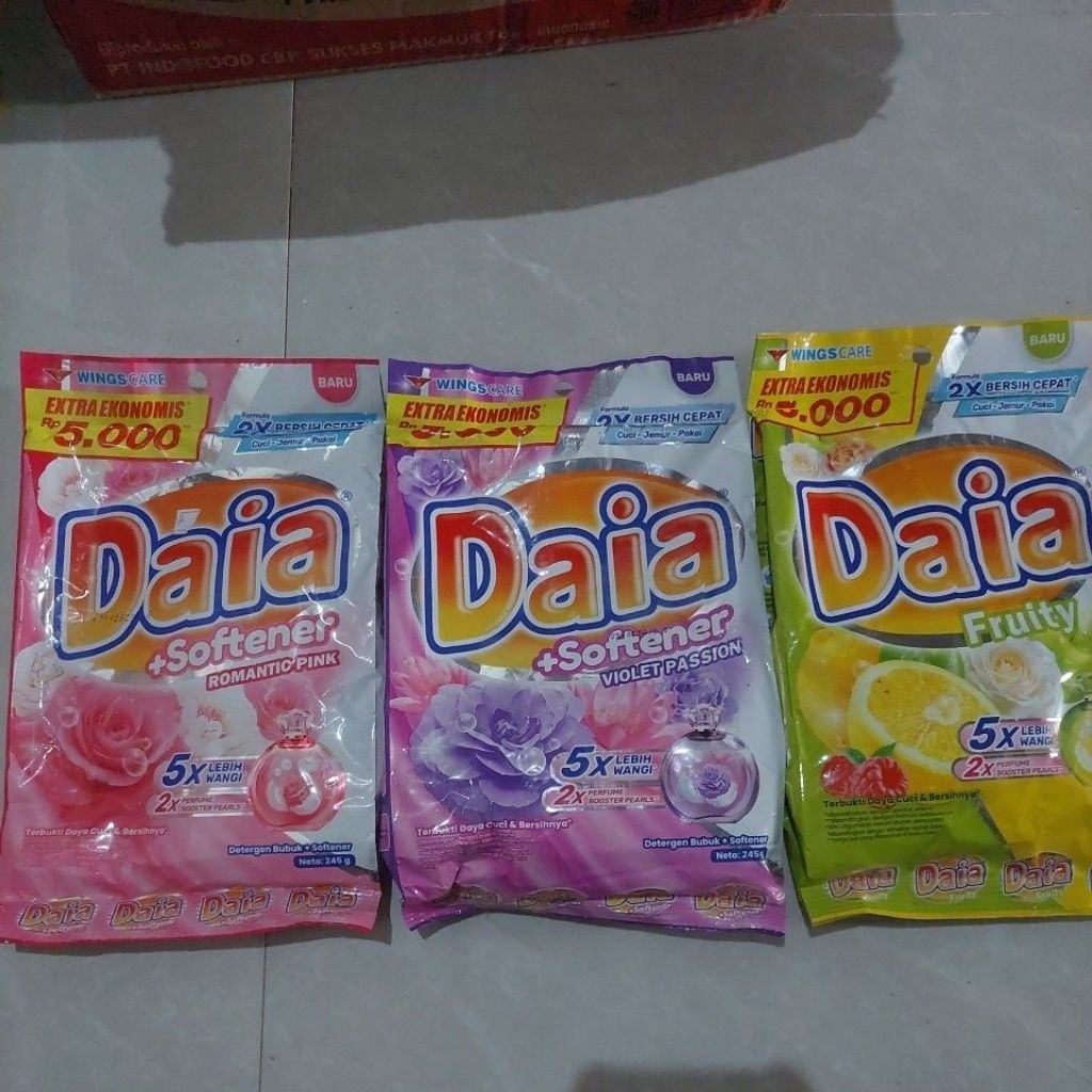 Daia deterjen bubuk 245g harga 5000 / deterjen bubuk daia