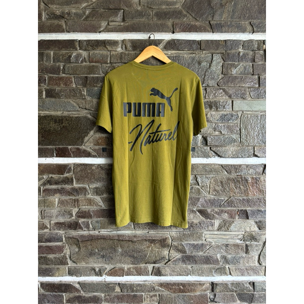Puma x Naturel • Graphic Back Logo Tee / Kaos / Tshirt Side Zipper Streetwear Size Medium (76x52cm) 