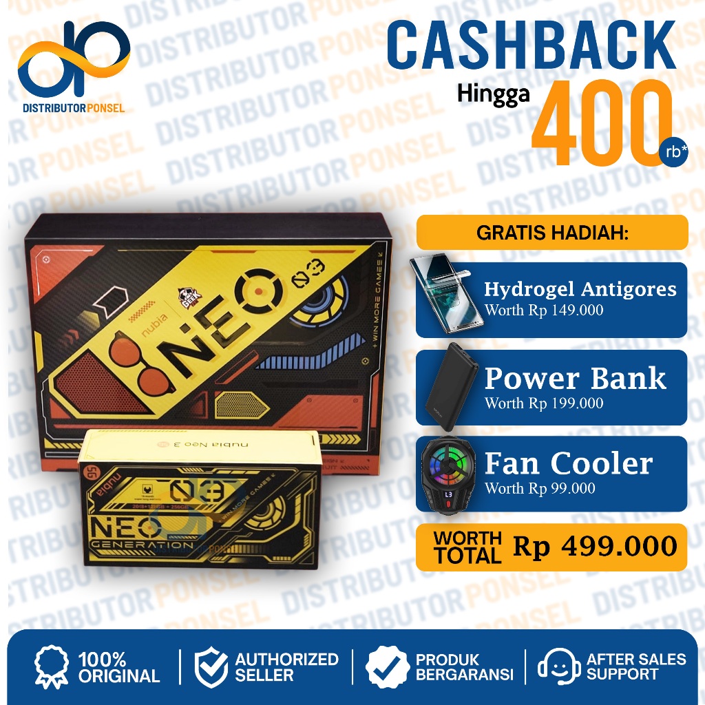 ZTE Nubia Neo 3 5G 8/256GB NFC Support Shoulder Air Trigger HP Gaming Fast Charging Garansi Resmi No