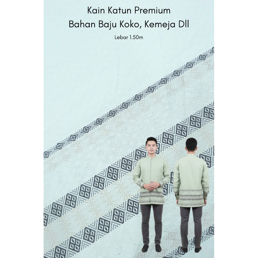 Kain Katun Motif-Bahan Baju Koko Embos-Lebar 1.50m-Bahan kemeja,baju koko,gamis dll