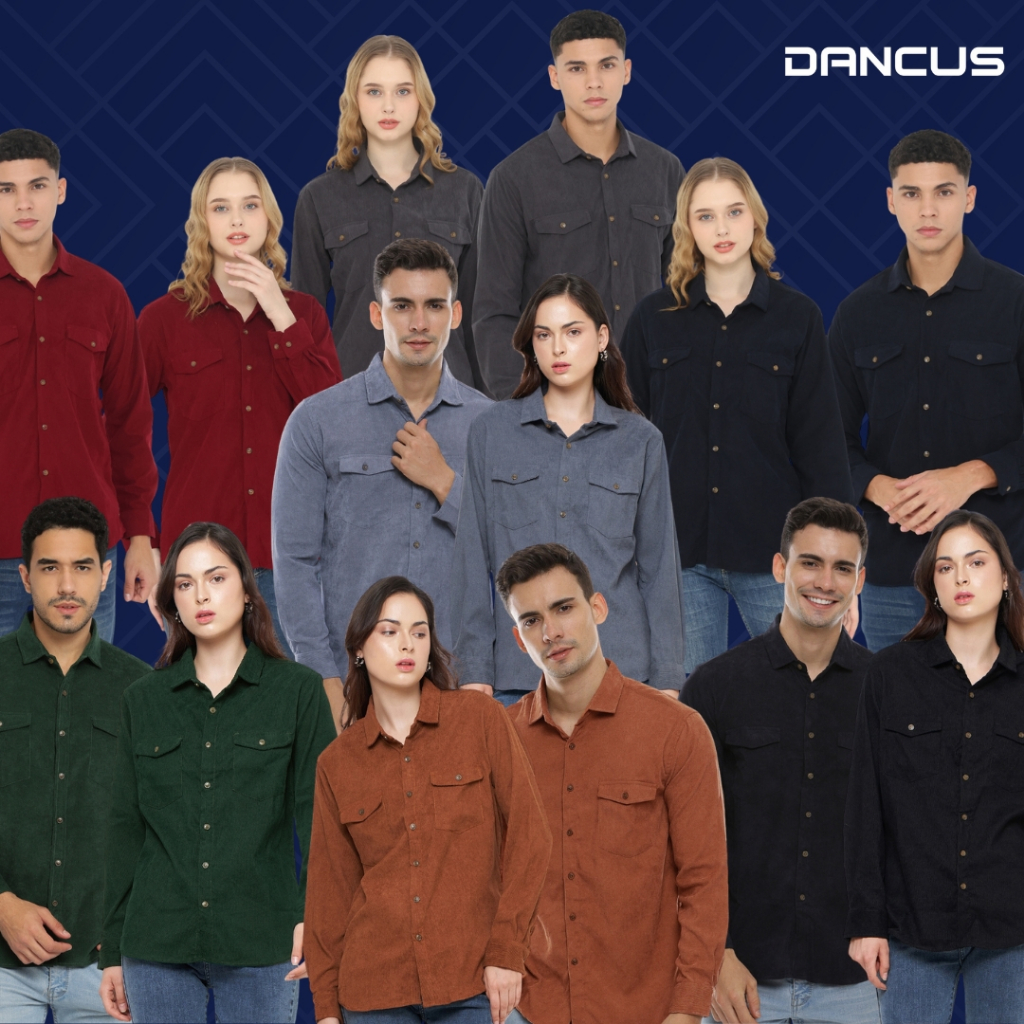 Dancus Kemeja Kodorai Lengan Panjang Kantong Dua Unisex / Atasan Pria dan Wanita Unisex Lengan Panja