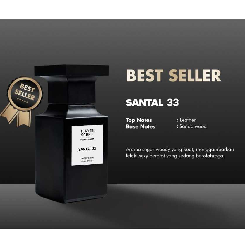 HEAVEN SCENT - Parfum Pria Tahan Lama 50 ml | Santal 33 | Mister Midnight ALL Varian