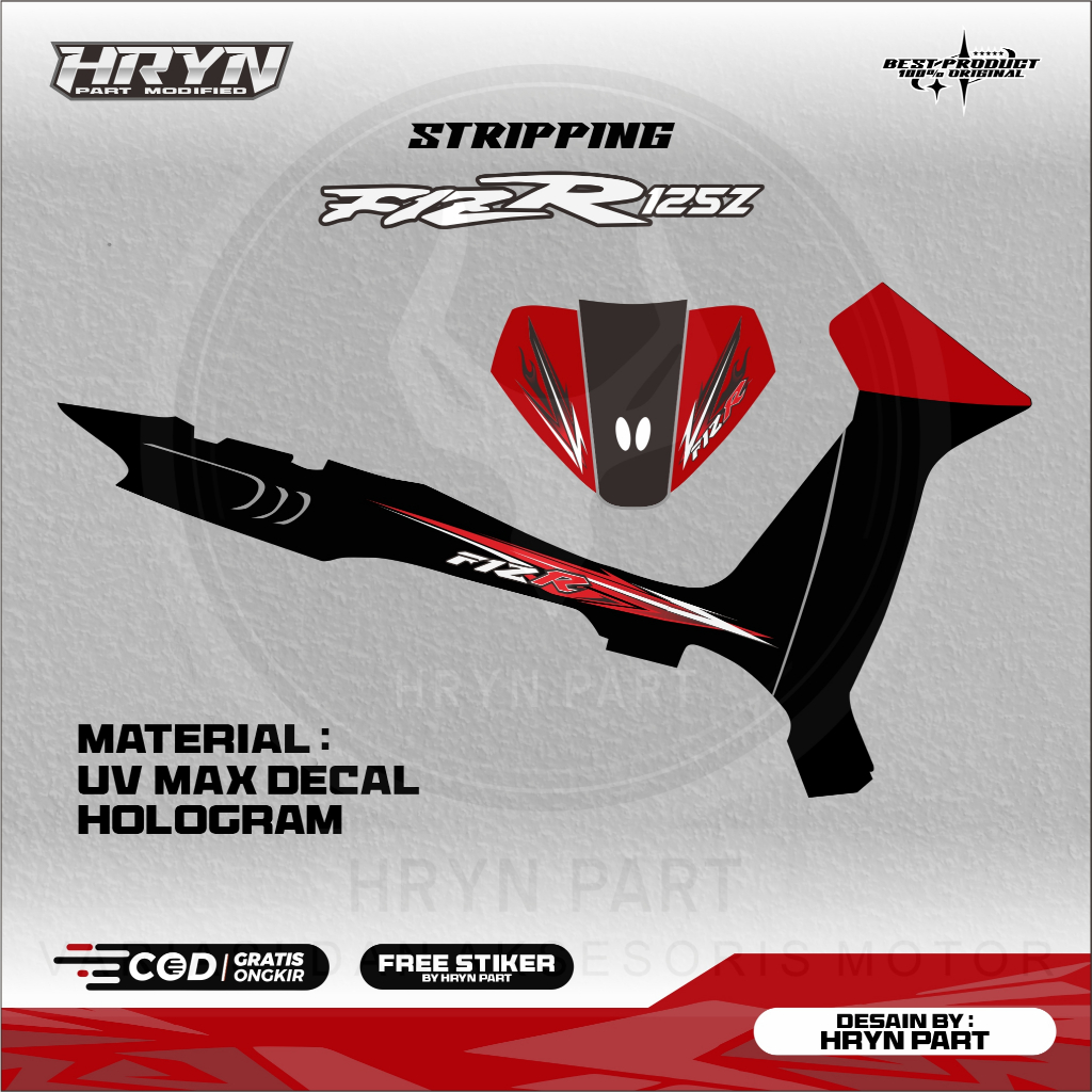 striping fizr 125z api merah - sticker fizr 125z - fizr 125z merah - polet fizr 125z merah