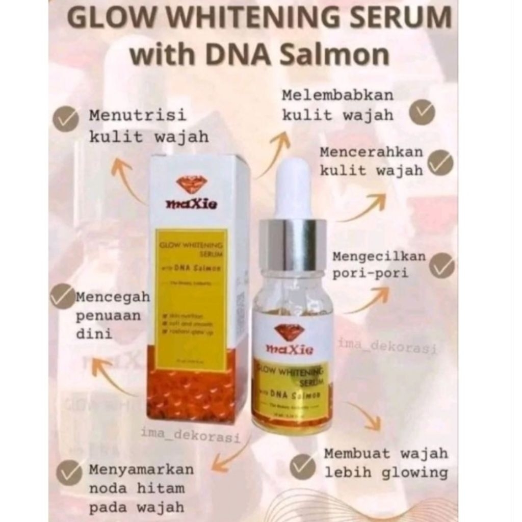Maxie DNA Salmon Serum - Mencerahkan, Melembabkan, Mengurangi Flek