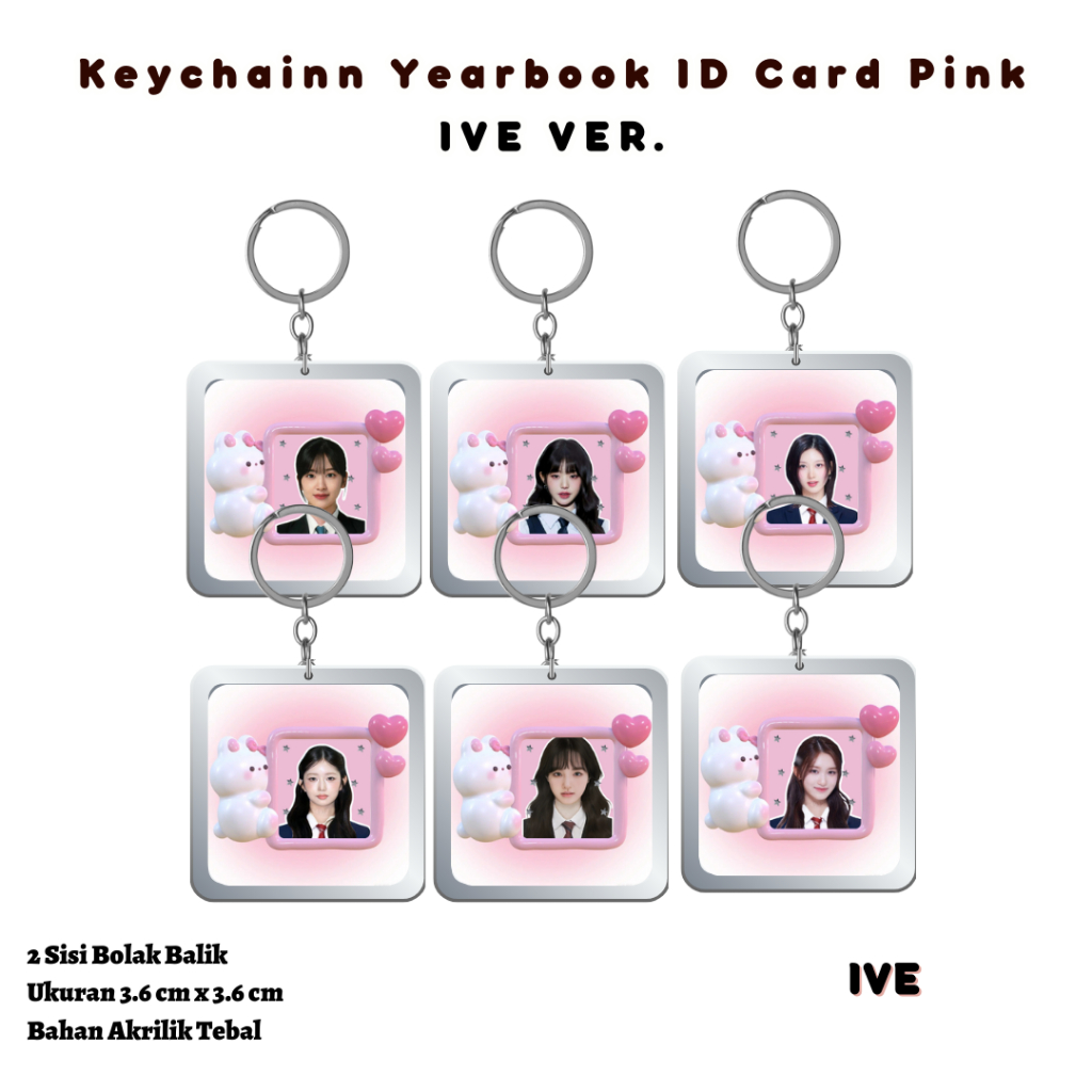 Keychainn IVE Yearbook ID Card Pink Aesthetic – Keychain Kpop Idol