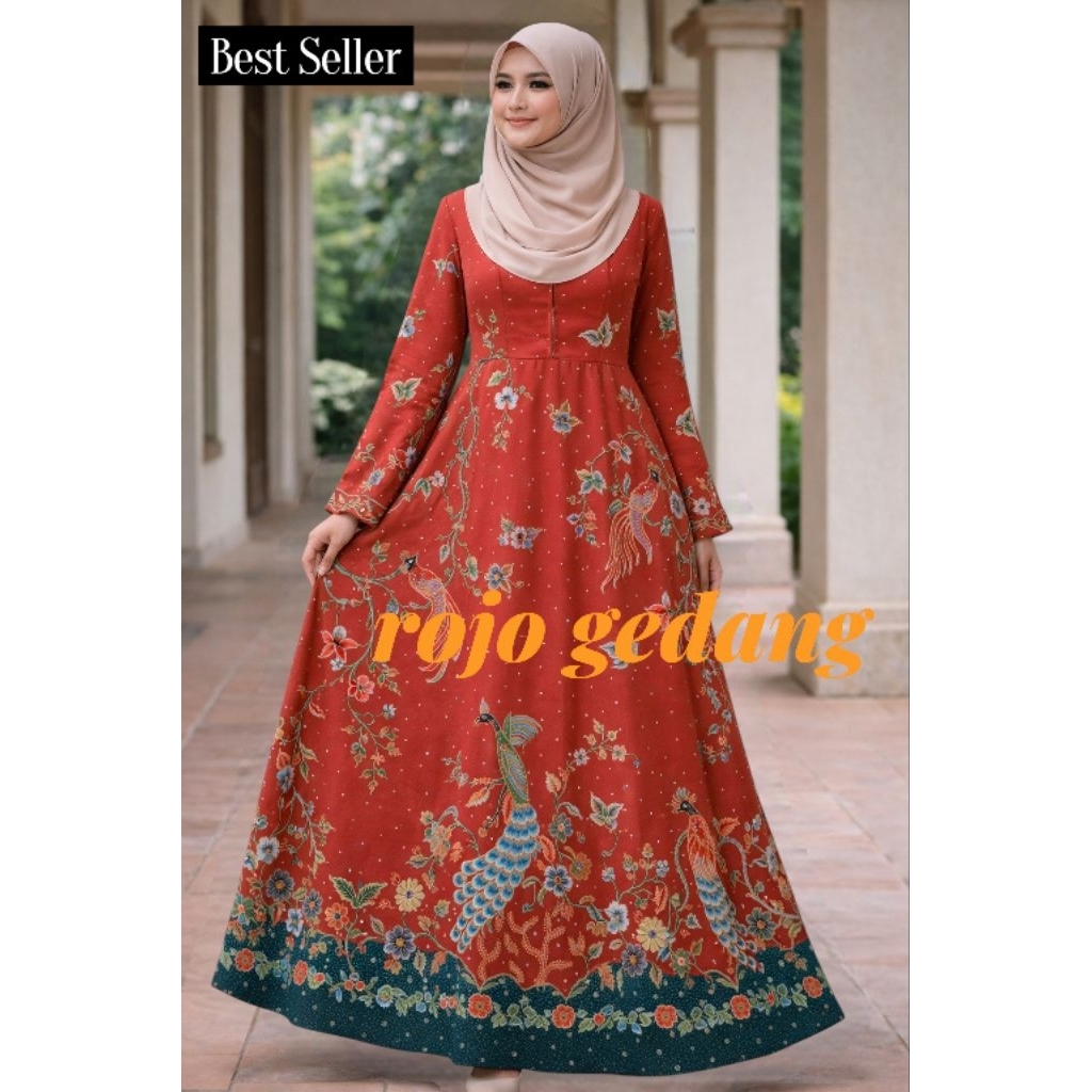 gamis batik terbaru model simple cocok buat kondangan elegan  ready jumbo