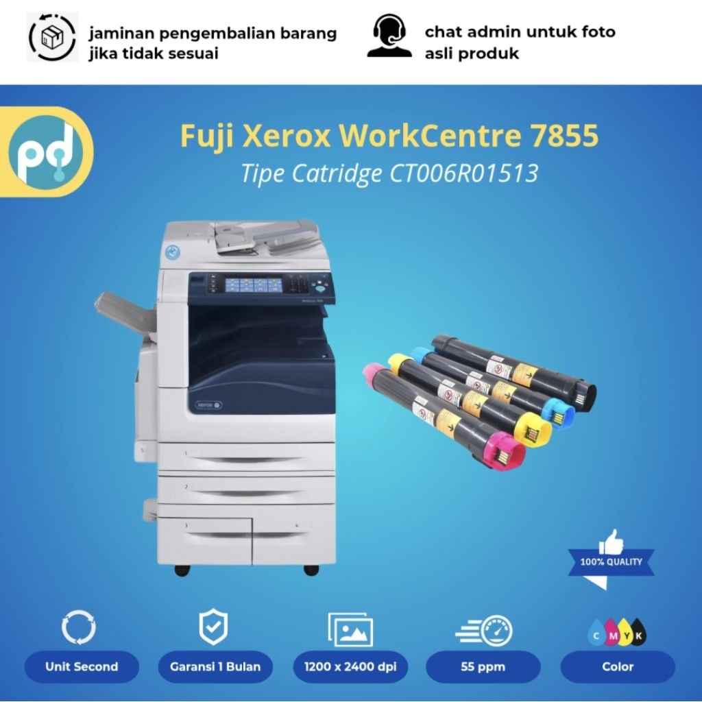 Fuji Xerox WorkCentre 7855 - Mesin Fotocopy Warna A3 High-Speed REKONDISI/SECOND