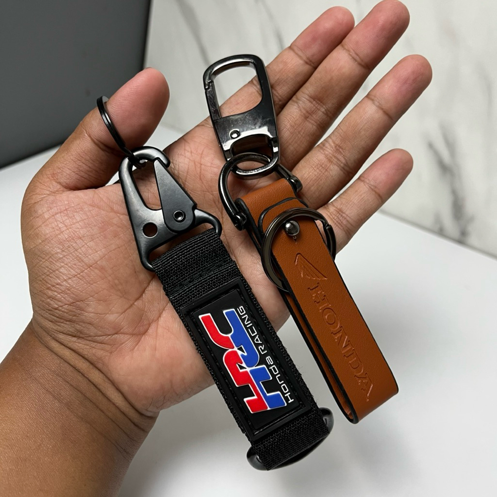 GANTUNGAN KUNCI KEYCHAIN HONDA ORI HRC DAN LEATHER