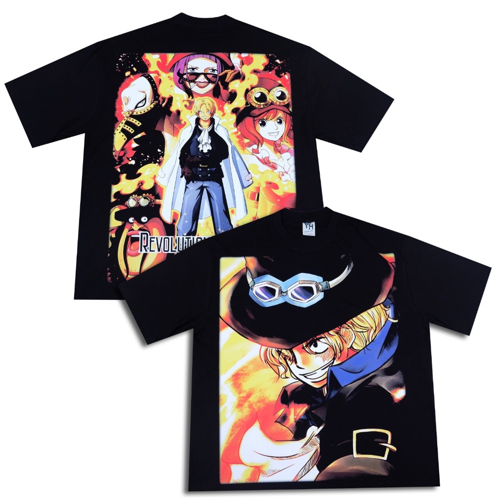 Sabo Flame Emperor One Piece Anime Manga T-shirt Bootleg Vintage Oversize