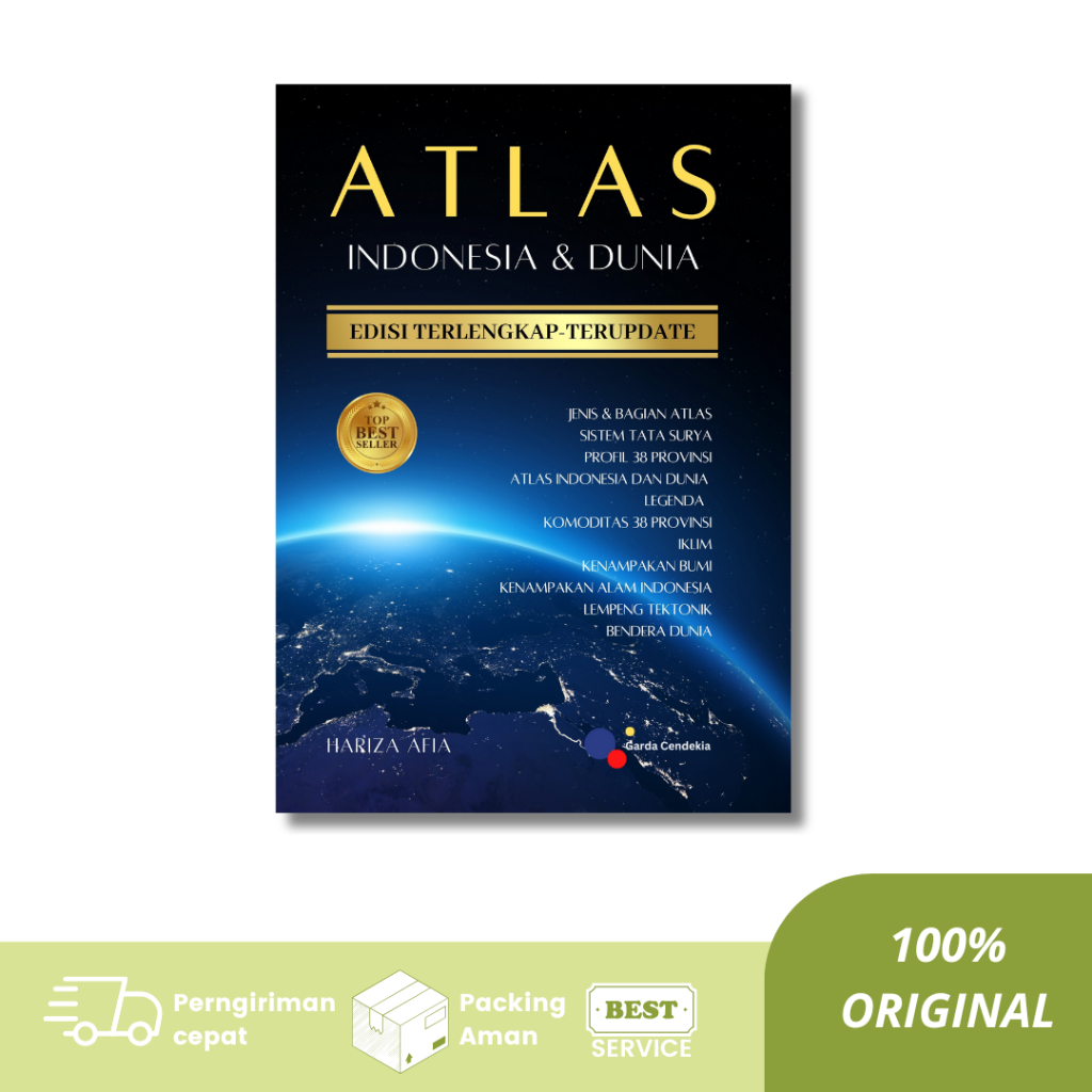 Buku Atlas Indonesia & Dunia Edisi Terlengkap Terupdate Original - Garda Cendekia