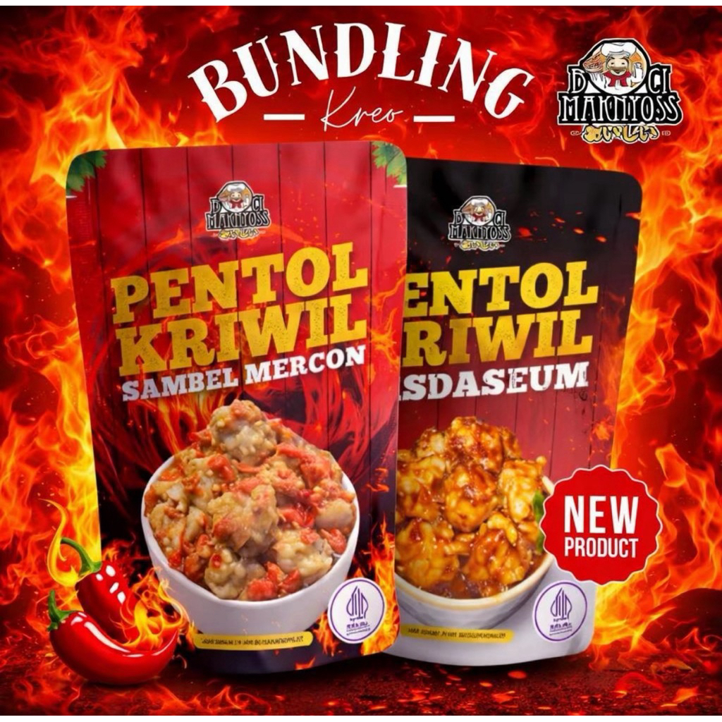 BUNDLING PENTOL KRIWIL (Pentol kriwil misdaseum & Pentol kriwil sambel mercon)